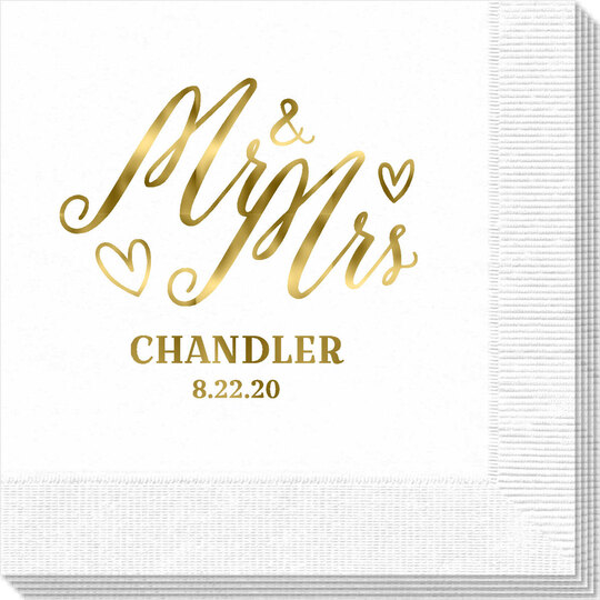 Mr. and Mrs. Hearts Napkins